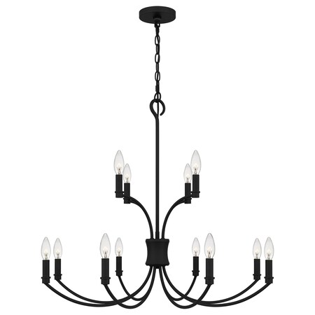 Quoizel Briar 12-Light Matte Black Chandelier BRR5032MBK